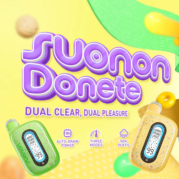 Suonon Donete 50K Disposable Vape — 50,000 puffs, 15 flavors, authorized US release